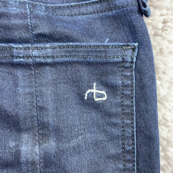 Rag & Bone Riding Jodhpurs Jeans Womens Sz 25 (27x29) Midnight Wash Lamb Leather - Picture 6 of 15